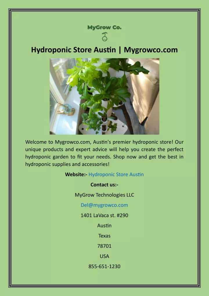 hydroponic store austin mygrowco com