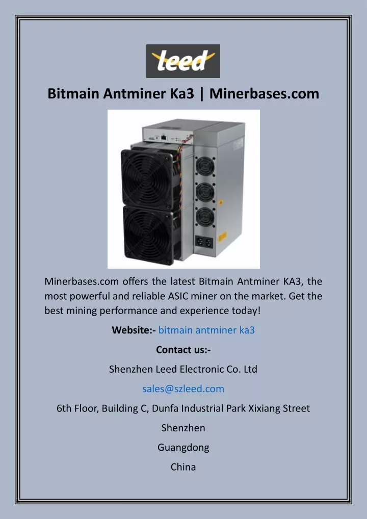 bitmain antminer ka3 minerbases com