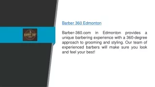 Barber 360 Edmonton Barber-360.com