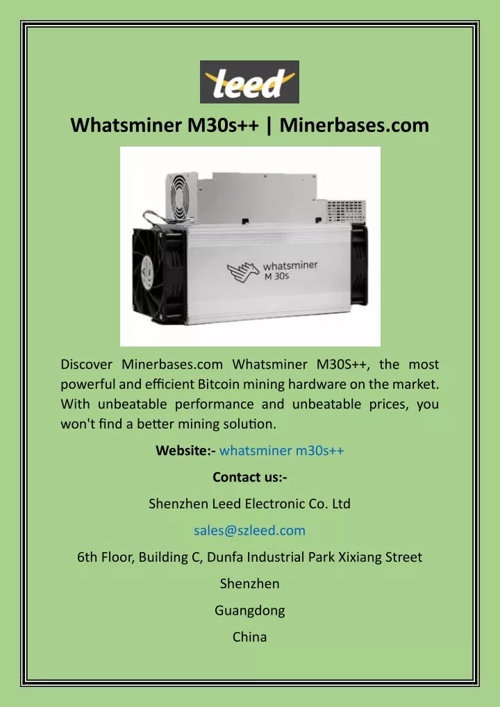 whatsminer m30s minerbases com