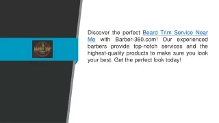 Beard Trim Service Near Me Barber-360.com
