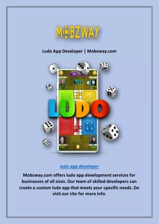 Ludo App Developer | Mobzway.com