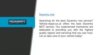 Daventry Mot Vehicle-repair.co.uk