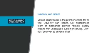 Daventry Van Repairs  Vehicle-repair.co.uk
