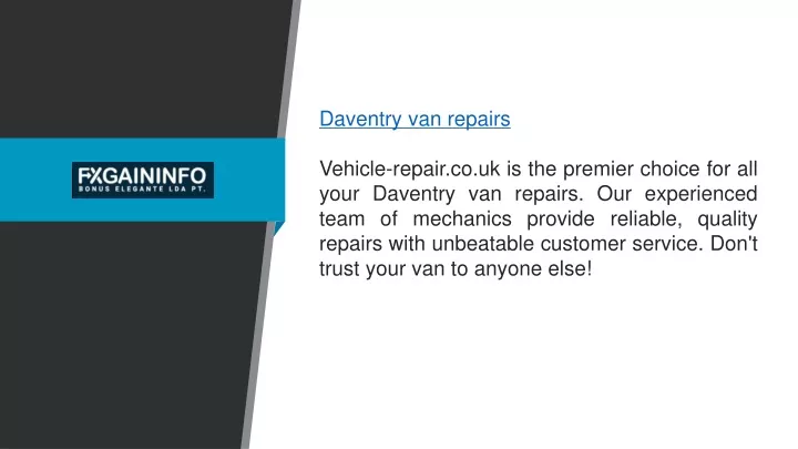 daventry van repairs vehicle repair