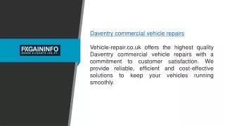 Daventry Commercial Vehicle Repairs Vehicle-repair.co.uk