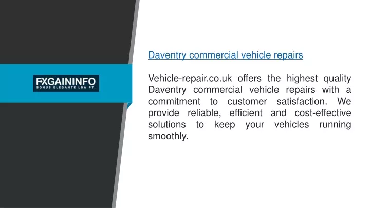 daventry commercial vehicle repairs vehicle