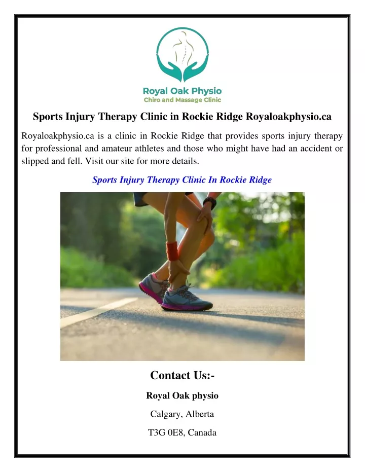 sports injury therapy clinic in rockie ridge