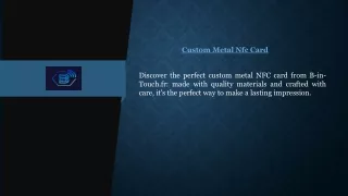 Custom Metal Nfc Card  B-in-touch.fr