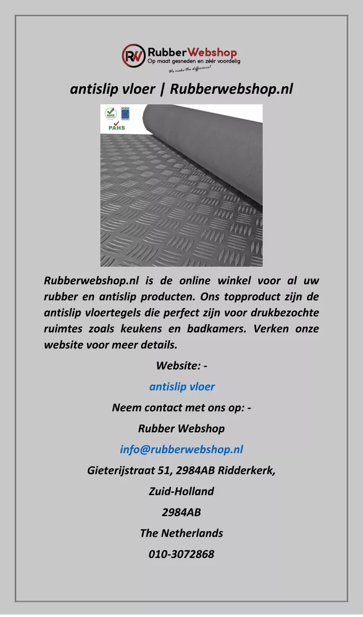 antislip vloer rubberwebshop nl