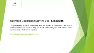 Nutrition Counseling Service Usa  Lv8.health
