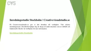 Inredningsstudio Stockholm  Creativevisualstudio.se