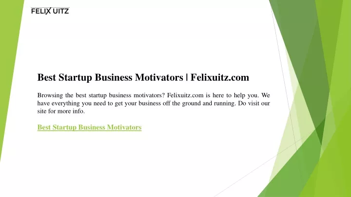 best startup business motivators felixuitz