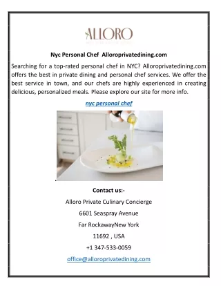 nyc personal chef alloroprivatedining com