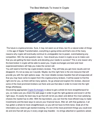 the best methods to invest in crypto