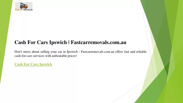 cash for cars ipswich fastcarremovals