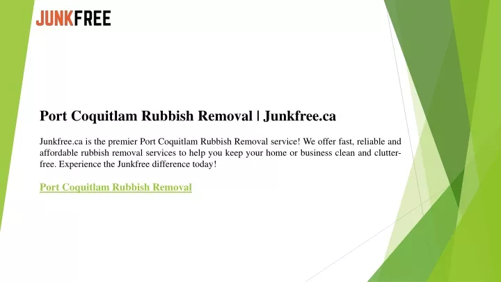 port coquitlam rubbish removal junkfree