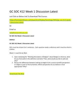 gc soc 412 week 1 discussion latest