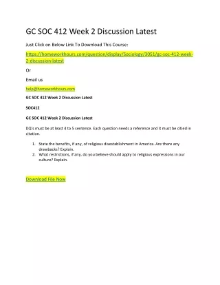 gc soc 412 week 2 discussion latest