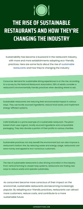 THE RISE OF SUSTAINABLE RESTAURANTS AND HOW THEY'RE CHANGING THE INDUSTRY