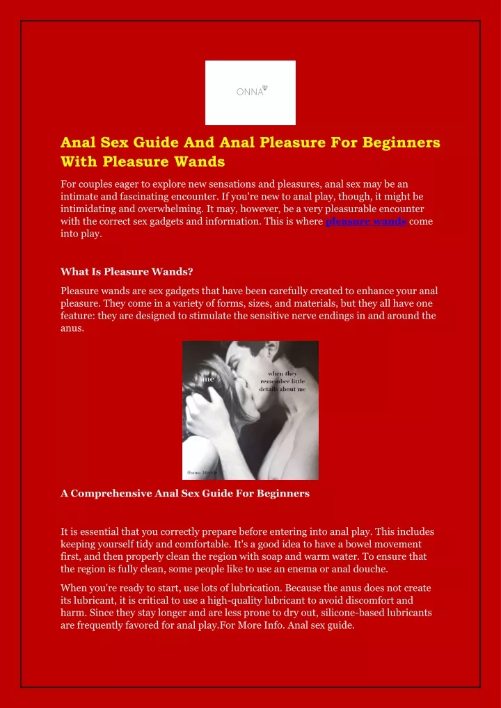 anal sex guide and anal pleasure for beginners