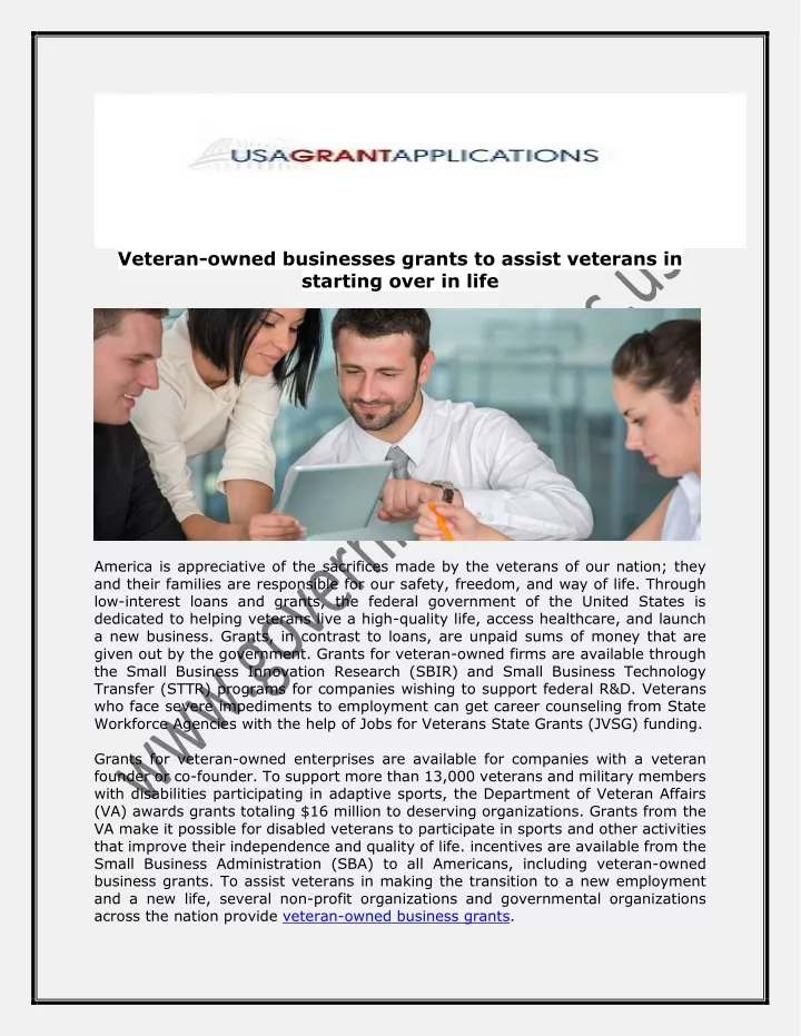 veteran owned businesses grants to assist