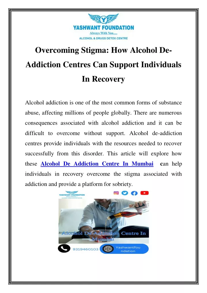 overcoming stigma how alcohol de