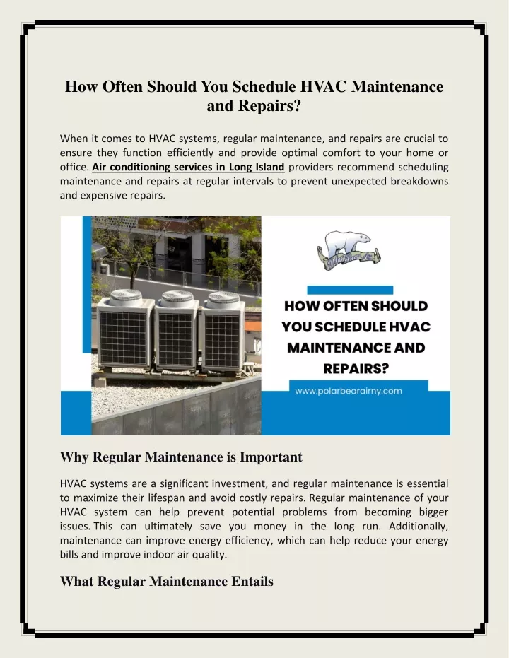 how often should you schedule hvac maintenance