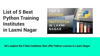 List of 5 Best  Python Training  Institutes  in Laxmi Nagar
