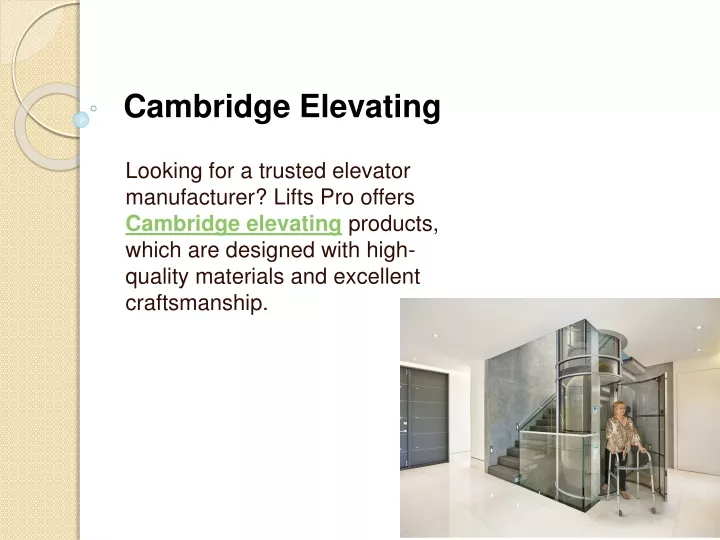 cambridge elevating