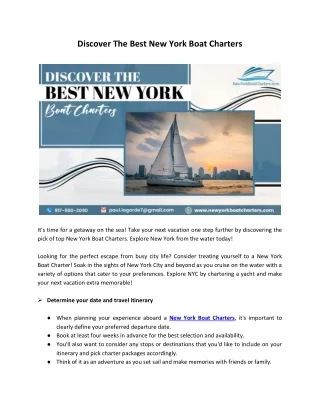 Discover The Best New York Boat Charters