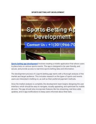 SPORTS BETTING APP DEVELOPMENT