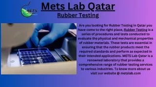 Rubber Testing |  Mets Lab Qatar
