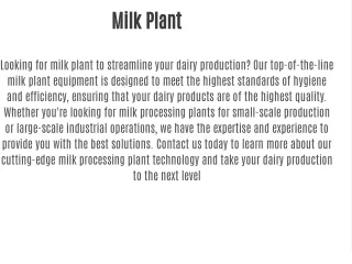 milk plant