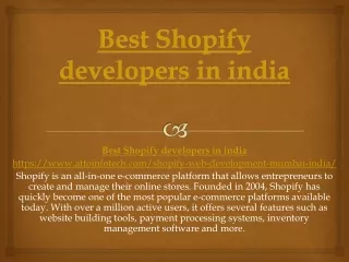 Best Shopify developers in india