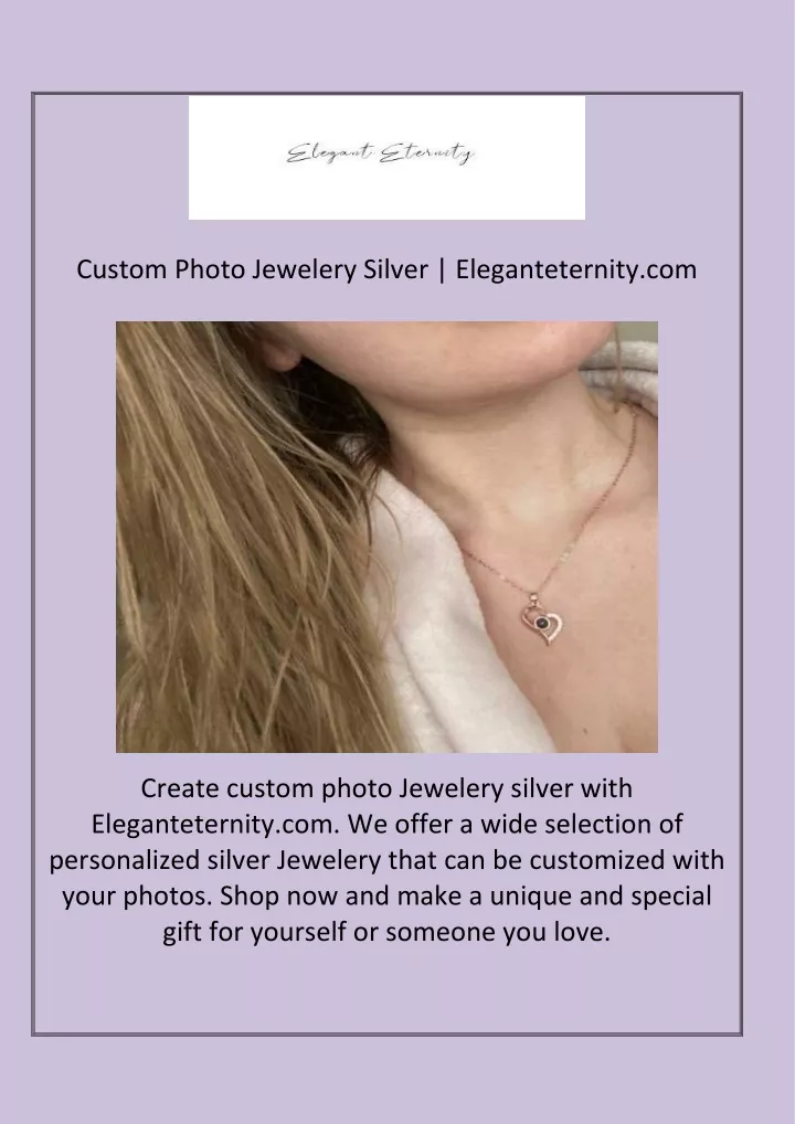 custom photo jewelery silver eleganteternity com