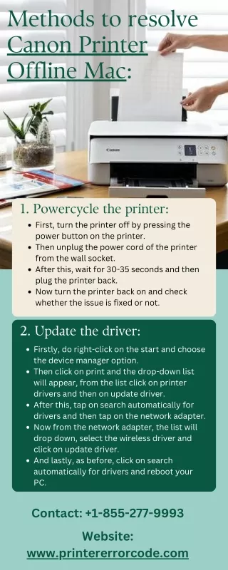 Methods to resolve Canon Printer Offline Mac