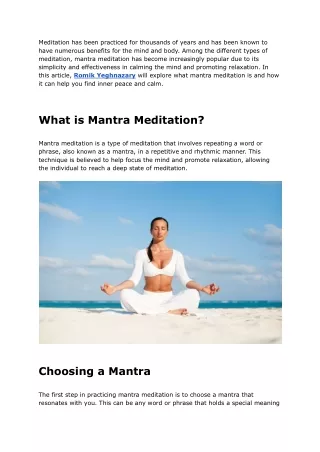 meditation has been practiced for thousands