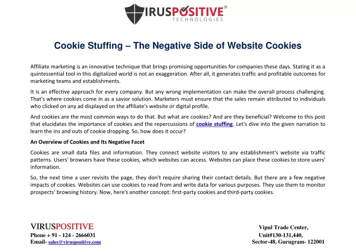 cookie stuffing the negative side of website