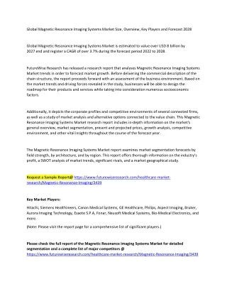 global magnetic resonance imaging systems market