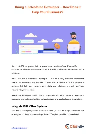 hiring a salesforce developer how does it help