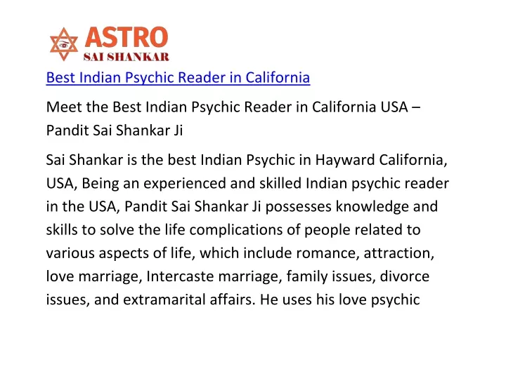 best indian psychic reader in california