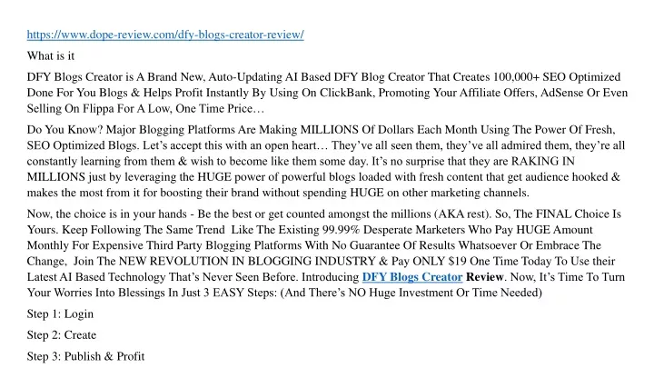 https www dope review com dfy blogs creator