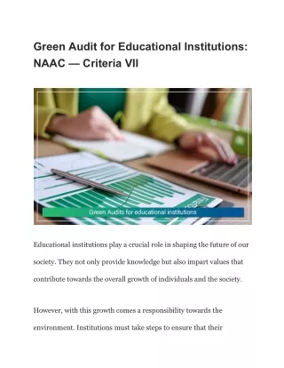 Green Audit for Educational Institutions_ NAAC — Criteria VII