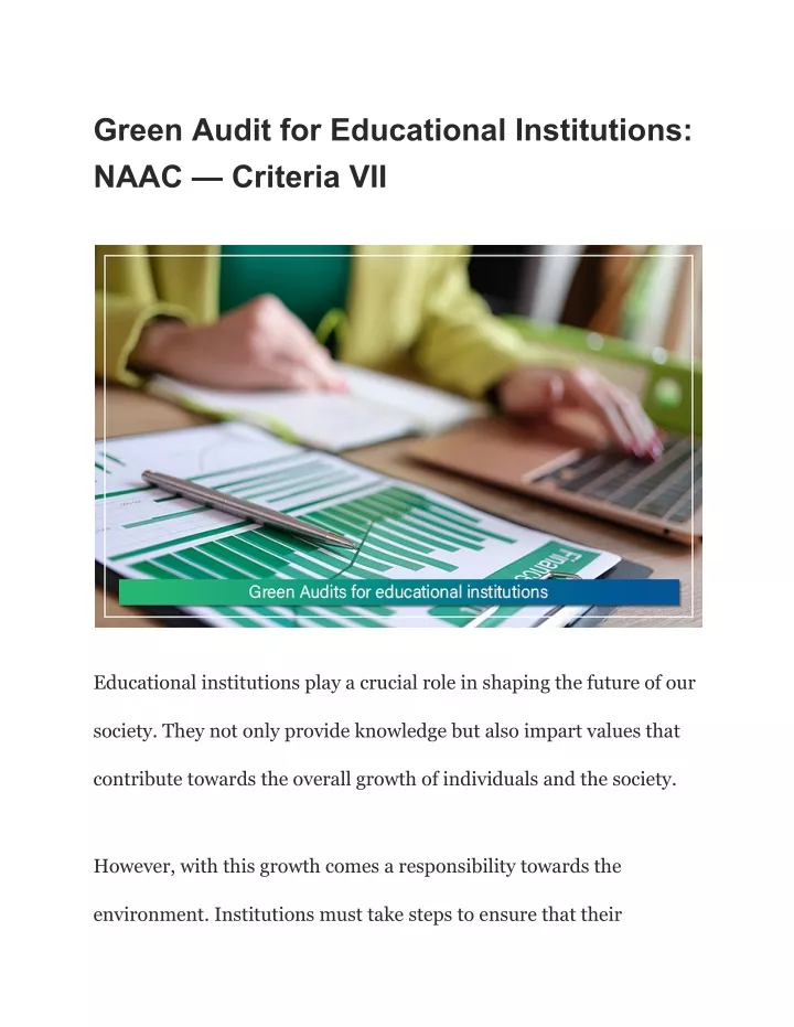 green audit for educational institutions naac