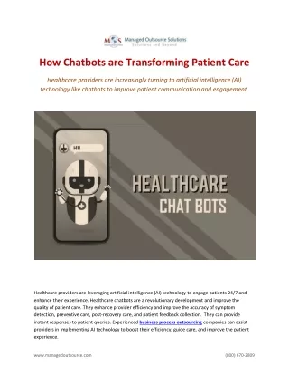 how chatbots are transforming patient care