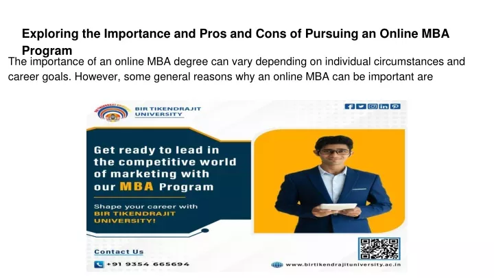 exploring the importance and pros and cons of pursuing an online mba program