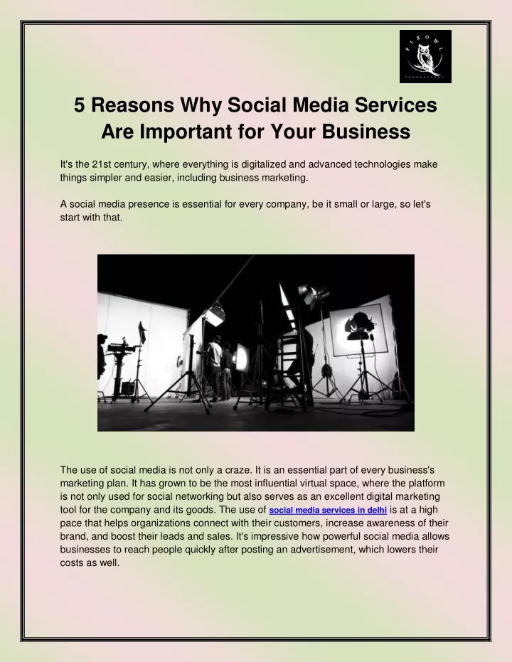 5 reasons why social media services are important