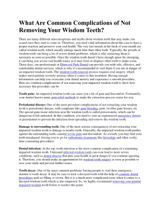 What Are Common Complications of Not Removing Your Wisdom Teeth