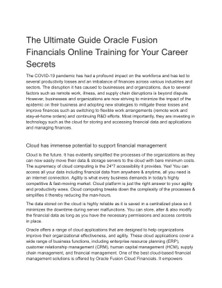 the ultimate guide oracle fusion financials